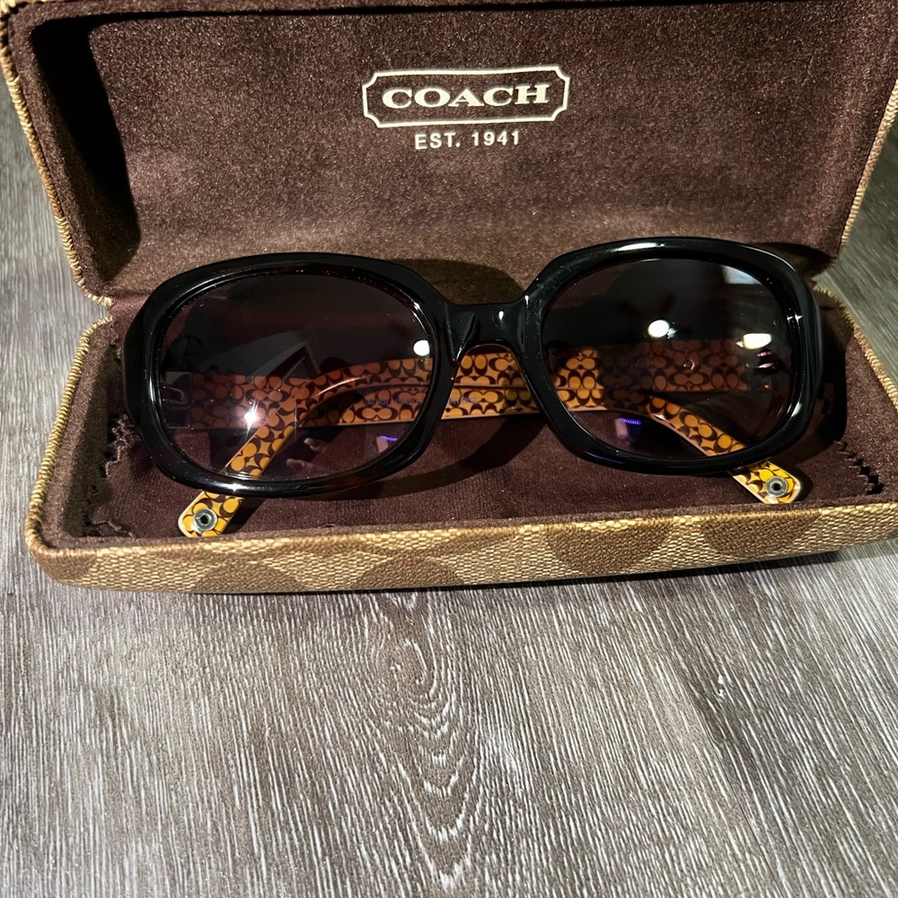 Coach Black and Brown Tortoise Sunglasses